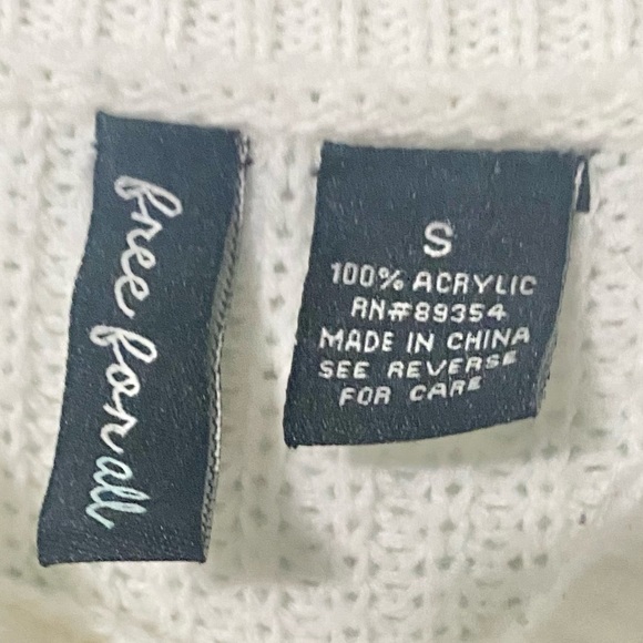 Free For All Gypsy Fridge Knitted High Low Sweater Long Sleeves Size Small - Picture 4 of 9